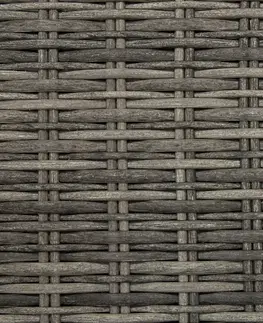 Stolčeky DEOKORK Ratanové stolík/taburet 73 x 73 cm BORNEO LUXURY (sivá)