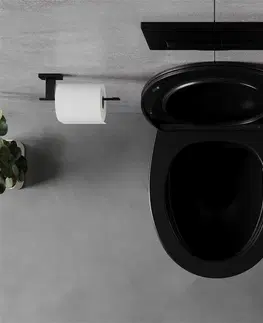 Záchody MEXEN - Egg Závesná WC misa vrátane sedátka s slow-slim, Duroplastu, čierny mat 30245070