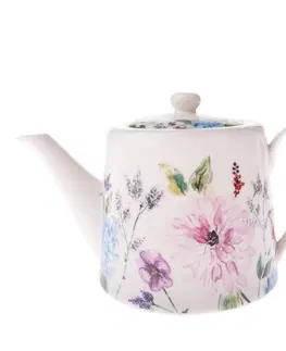 Hrnčeky a šálky Porcelánová kanvica na čaj Flower Garden, 0,9 l