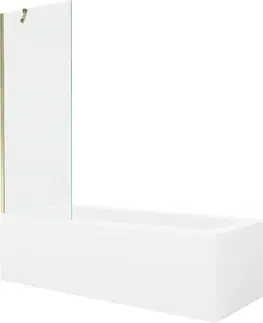 Sprchové dvere MEXEN/S - Vega obdĺžniková vaňa 160 x 70 cm s panelom + vaňová zástena 70 cm, transparent, zlatá 550116070X9507000050
