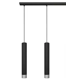 Svietidlá  LED Luster na lanku TUBA 3xGU10/6,5W/230V čierna/lesklý chróm 