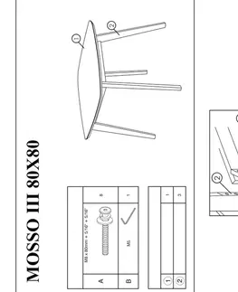 Jedálenské stoly MOSO III jedálenský stôl 80 x 80, dub