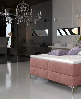 Postele NABBI Amika 180 čalúnená manželská posteľ s úložným priestorom ružová (Kronos 29)