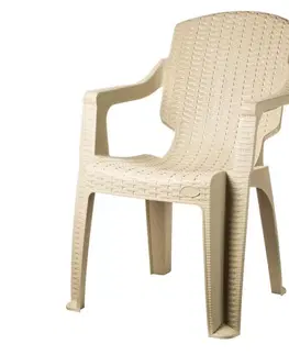 Záhradné plastové kreslá Plastová stolička Infinitty béžová