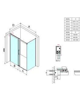 Sprchovacie kúty SAPHO - FONDURA bočná stena 1000, číre sklo GF5001