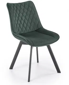 Jedálenské zostavy Otočná jedálenská stolička K520 Halmar Tmavo zelená