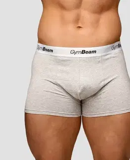Spodné prádlo a plavky GymBeam Pánske boxerky Essentials 3Pack Grey  MM