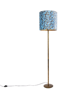 Stojace lampy Botanická stojaca lampa zlatá s motýlikovým dizajnovým odtieňom 40 cm - Simplo