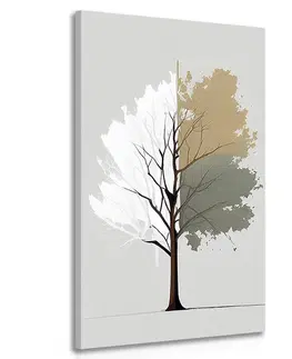 Obrazy stromy a listy Obraz trojfarebný minimalistický strom