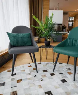Stoličky Jedálenská stolička, ekokoža zelená/kov, KALINA