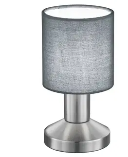 Lampy na nočný stolík Trio Lighting Sivá stolná lampa Garda
