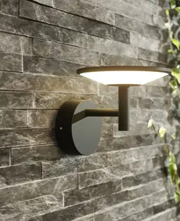 Vonkajšie nástenné svietidlá Lucande Antracitové vonkajšie nástenné LED svietidlo Fenia