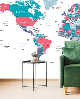 Samolepiace tapety Samolepiaca tapeta mapa sveta s pastelovým nádychom