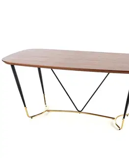 Stoly v podkrovnom štýle Stôl Manchester 180 Mdf/Oceľ – Orech/Zlatá
