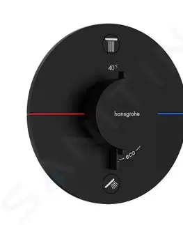 Kúpeľňové batérie HANSGROHE HANSGROHE - Sprchový set s termostatem pod omítku, s tělesem, průměr 25 cm, 3 proudy, matná černá SANI21HHH406