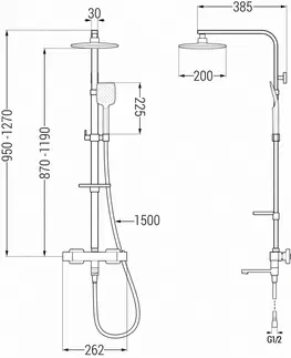 Sprchy a sprchové panely MEXEN/S - CQ62 vaňový stĺp s termostatickou batériou, čierna 779106295-70