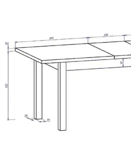 Jedálenské stoly RENAR Anton 160 rozkladací jedálenský stôl dub sonoma