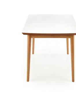 Jedálenské stoly HALMAR Bradley rozkladací jedálenský stôl biela / dub lefkas