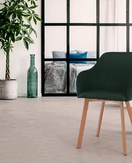 Stoličky Jedálenské kreslo, smaragdová/buk, TANDEL