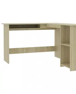 Pracovné stoly Rohový písací stôl 120x140 cm Dekorhome Sivá lesk