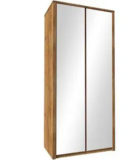 Šatníkové skrine Skriňa Maxim 2SD zrkadlo Dub lefkas