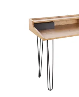 Písacie stoly LuxD Dizajnový písací stôl Kiana II 110 cm vzor dub