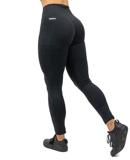 Dámske klasické nohavice Legíny s vysokým pásom Nebbia LEG DAY GOALS 248 Black - S