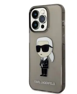 Puzdrá na mobilné telefóny Zadný kryt Karl Lagerfeld IML Ikonik NFT pre Apple iPhone 14 Pro, čierna 57983112420
