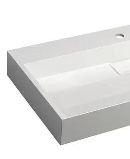 Kúpeľňa SAPHO - AMUR umývadlo vrátane krytu výpuste 90x46cm, liaty mramor, biela 55032
