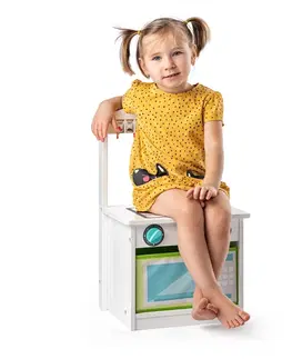 Drevené hračky Woody Kuchynka so stoličkou 2v1, 34 x 31,5 x 56 cm