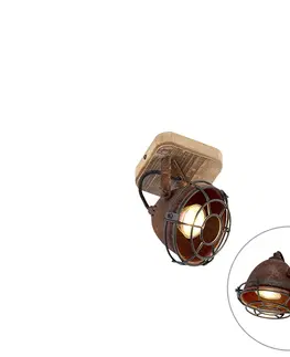 Nastenne lampy Inteligentné bodové hrdzavohnedé s výklopným drevom vrátane Wifi GU10 - Gina