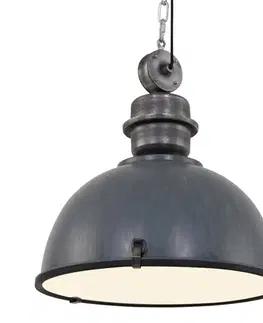 Závesné svietidlá Steinhauer Sivá závesná lampa Bikkel XXL, priemyselný dizajn