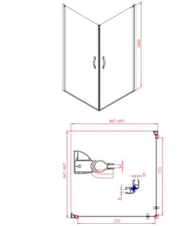 Sprchové dvere GELCO - One obdĺžniková sprchová zástena 900x800 mm L/P varianta GO4990GO3580