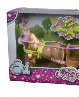Hračky bábiky SIMBA - Bábika Evička kočiar s koňom