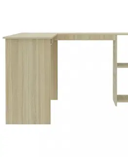 Pracovné stoly Rohový písací stôl 120x140 cm Dekorhome Dub sonoma