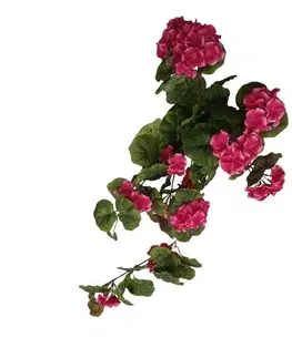 Kvety Umelý previs Muškát tmavoružová, 68 cm​