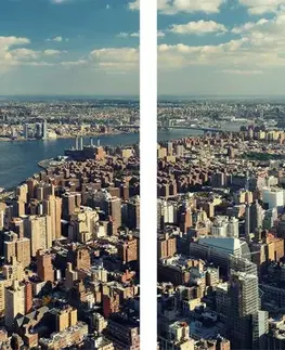 Obrazy mestá 5-dielny obraz pohľad na očarujúce centrum New Yorku
