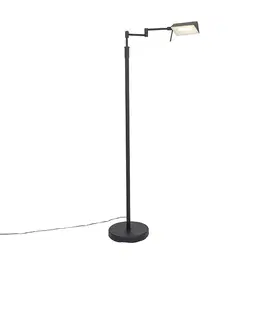 Stojace lampy Dizajnová stojaca lampa čierna vrátane LED s dotykovým stmievačom - Notia