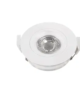 Vysokonapäťové zapustené svietidlá 230 V Heitronic Zapustené stropné LED svetlo DL6809 okrúhle, biela