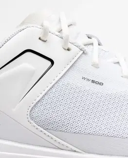 tenis Pánska priedušná golfová obuv WW 500 biela
