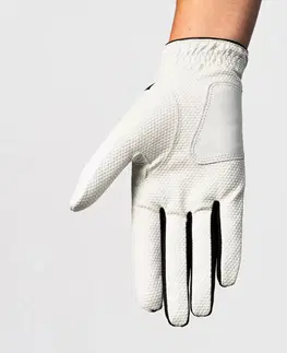 rukavice Dámska golfová rukavica 100 pre ľaváčky bieločierna