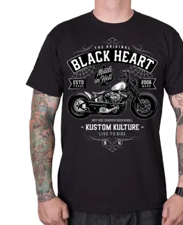 Pánske tričká Tričko BLACK HEART Moto Kult čierna - XXL
