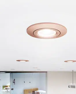 Vysokonapäťové zapustené svietidlá 230 V Sigor LED bodový podhľad Diled, Ø 8,5 cm, 6 W, Dim-To-Warm, ružový