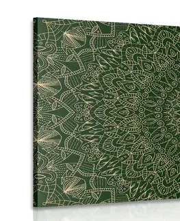 Obrazy Feng Shui Obraz detailná ozdobná Mandala v zelenej farbe
