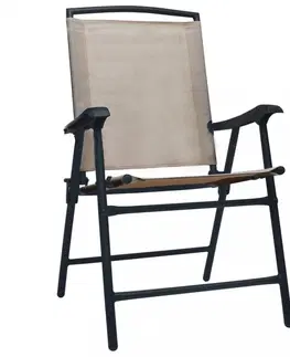 Záhradné kreslá a stoličky Skladacia záhradná stolička 2 ks Dekorhome Čierna