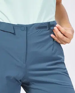 nohavice Dámske nohavice MH500 na horskú turistiku modro-sivé