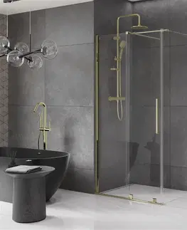 Sprchovacie kúty MEXEN/S - Velár sprchovací kút 120 x 100, transparent, zlatá 871-120-100-01-50