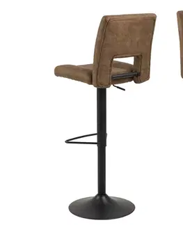 Barové stoličky Dkton Dizajnová barová stolička Almonzo, svetlohnedá / čierna