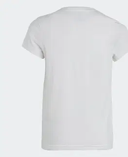 nohavice Dievčenské tričko s veľkým logom bielo-čierne