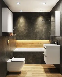 Kúpeľňa CERSANIT - SET B608 VIRGO 60, šedá (umývadlo + skrinka), chrómové úchyty S801-428